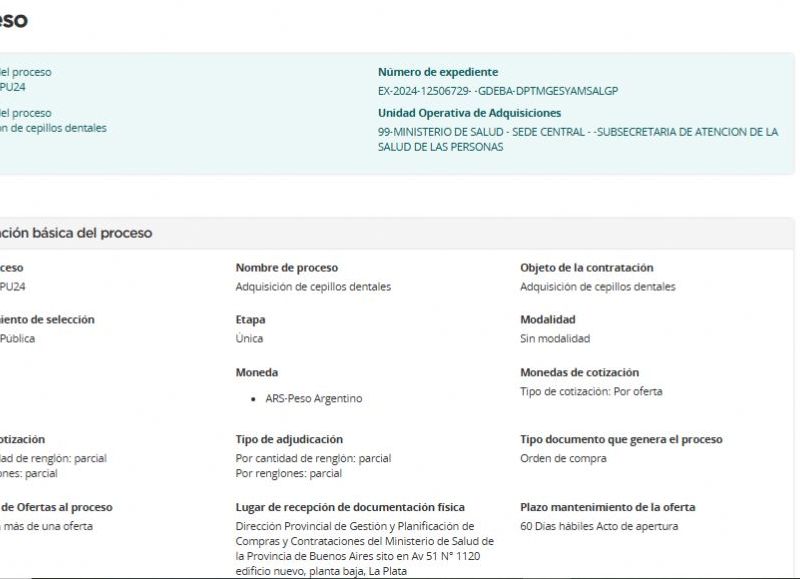 La licitación se llevará a cabo con un monto total de $441.600.000.