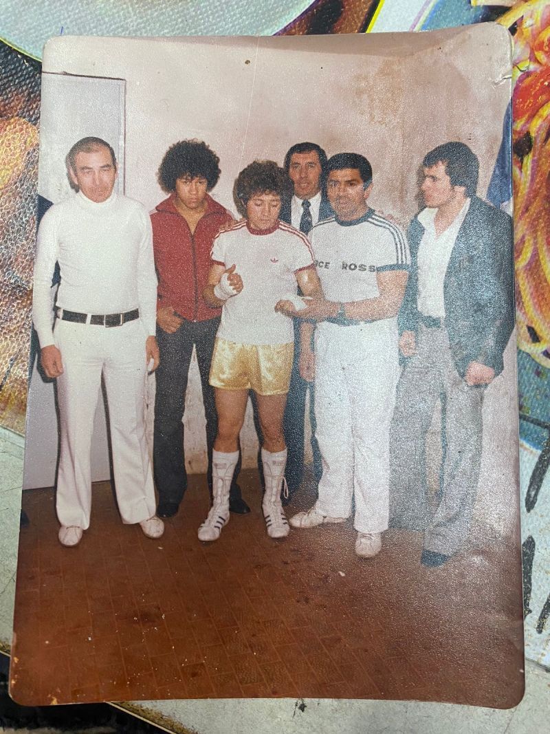 Alfredo Navarro (entrenador y mánager de Berón), Negrito Gustavo Wilson, Berón, Cayetano Rimoldi y José Luero (hermano de Hugo luero)
