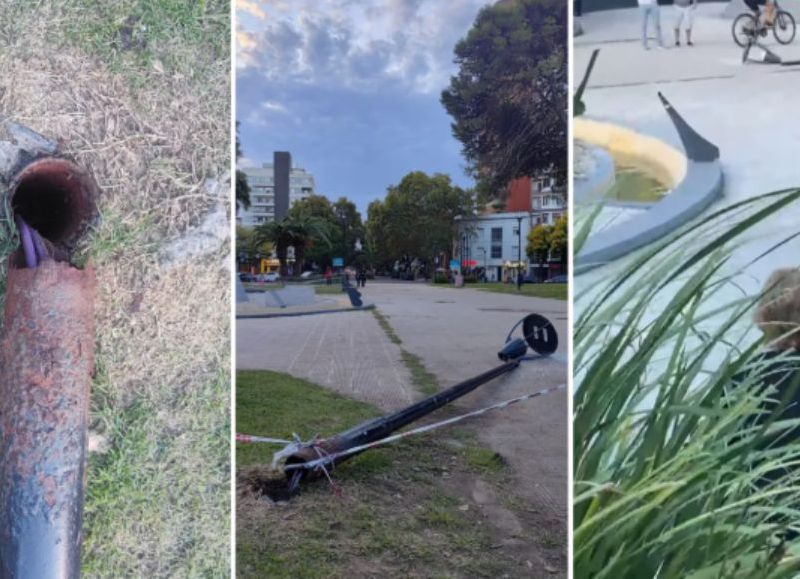 Grave incidente en La Plata: cayó un poste de alumbrado público en Plaza Paso y golpeó a un nene